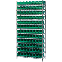 Wire Shelving with Shelf Bins