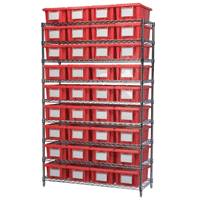 Wire Shelving System with Nest & Stack Bins