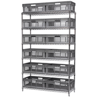 Wire Shelving System with Straight Wall Containers