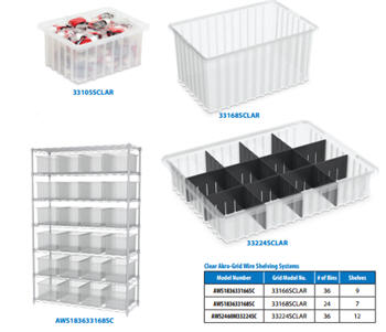 Clear AkroGrid Bins