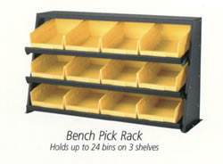 Bench  Pick Rack Small Bin Storage shelving