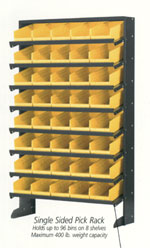 Single Sided Pick Rack Small Bin Storage shelving