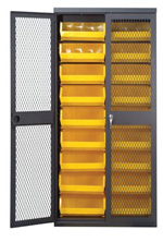 Wire Mesh Safe-View Bin Cabinet