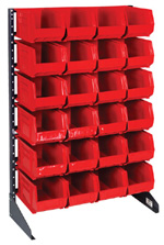 Single Sided Rail Hanging Floor Rack holds Quantum Ultra Hang and Stack bins