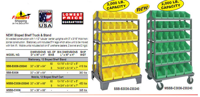 Sloped Shelf Truck and Stand