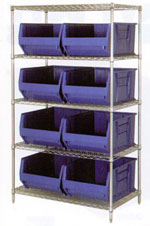 WR5-993 Wire Shelving with 36" Hulk Bins