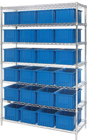 Wire Shelving with Dividable Grid Bins