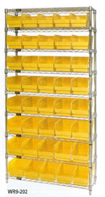 WR9-202 Wire shelving with 6 in high Store More Plastic Shelf bins