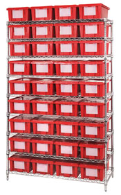 Stack and Nest Bin Wire Shelving Unit