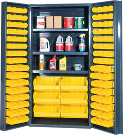 Heavy duty bin cabinets with Quantum Plastic Ultra Bins