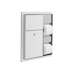 U865 Dual Toilet Tissue Dispenser & Sanitary Napkin Disposal - Partition Mounted